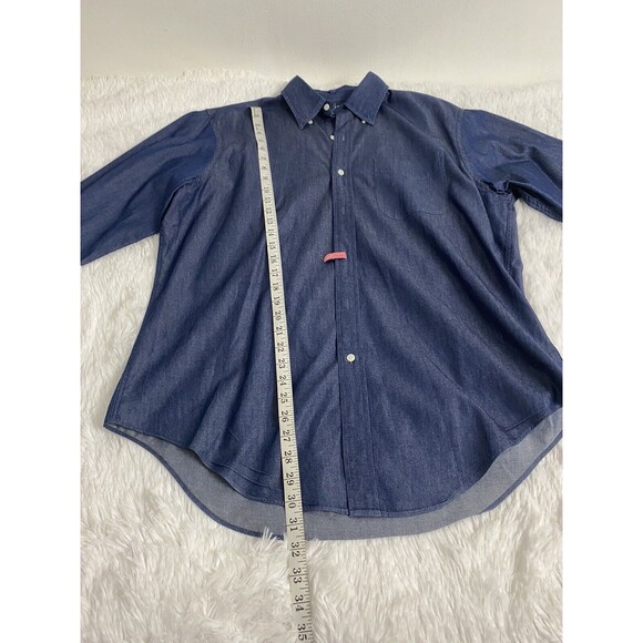 Ralph Lauren Button-Down Long Sleeve Blue Classic Fit Shirt Men's Size L  34/35 - Picture 4 of 14